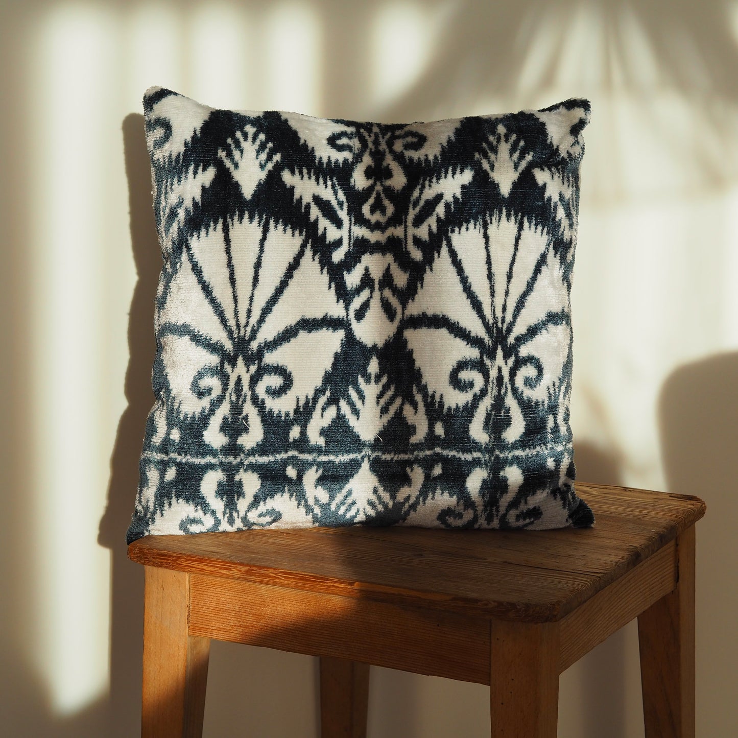 greyish-blue-white-ikat-silk-velvet-cushion-cover