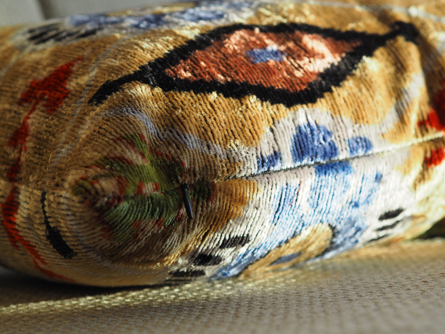 vintage-golden-silk-velvet-ikat-cushion