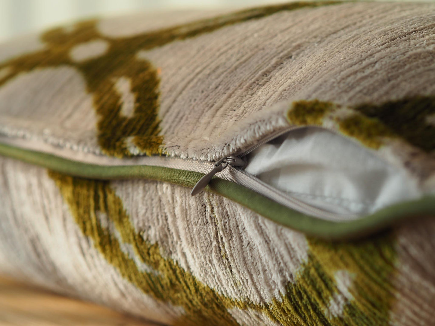 silver-khaki-silk-velvet-ikat-cushion