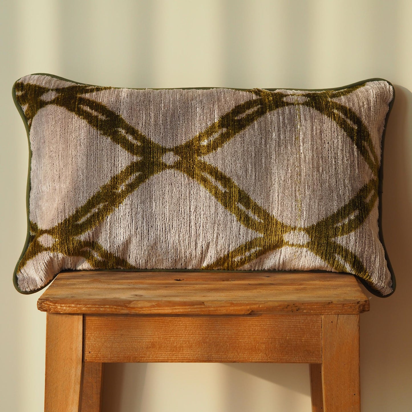 silver-khaki-silk-velvet-ikat-cushion