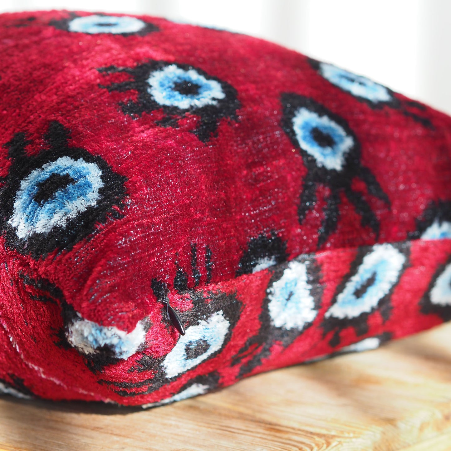 bordeaux-eye-silk-velvet-ikat-cushion