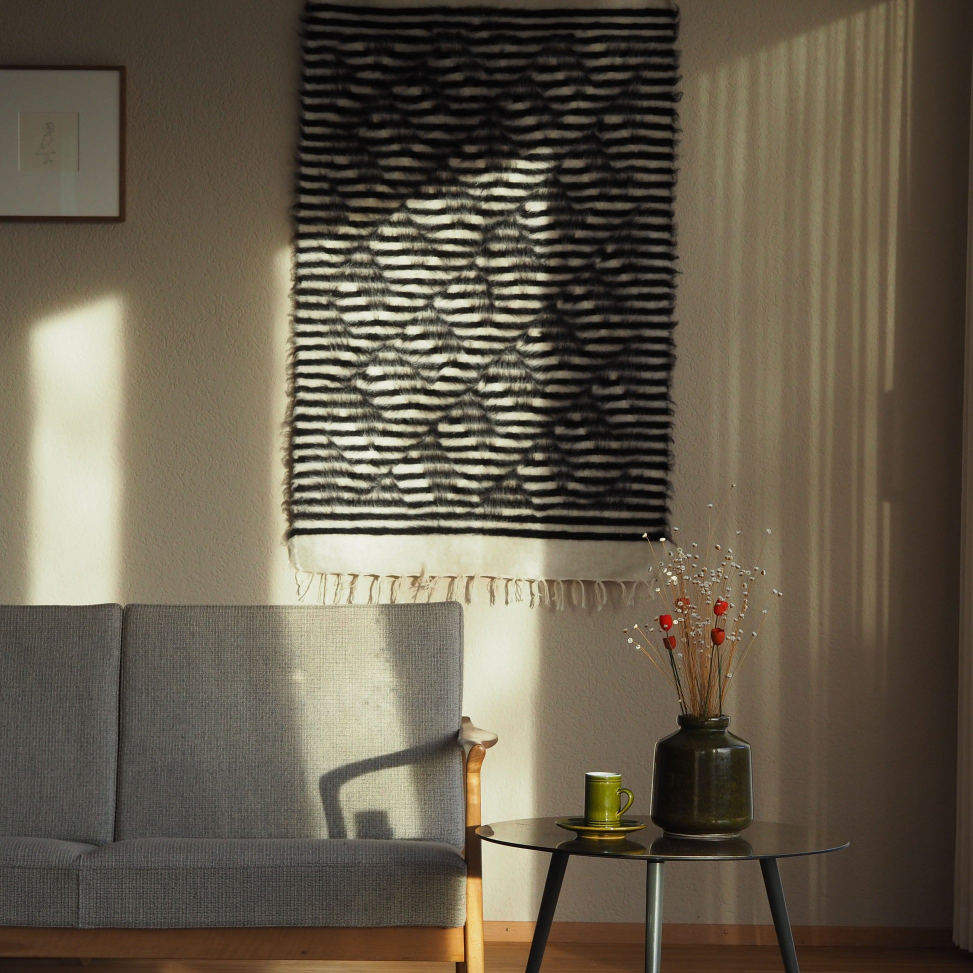 black-white-striped-wall-hanging-rug