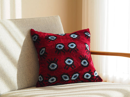 bordeaux-eye-silk-velvet-ikat-cushion