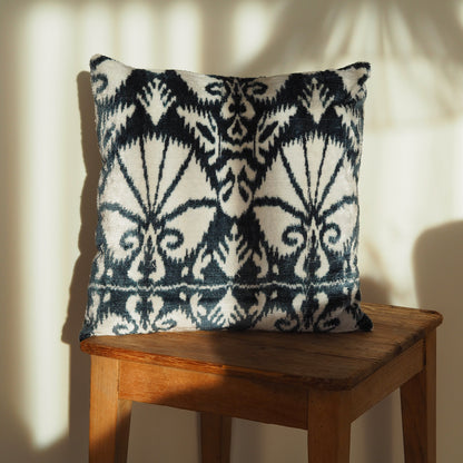 greyish-blue-white-ikat-silk-velvet-cushion-cover
