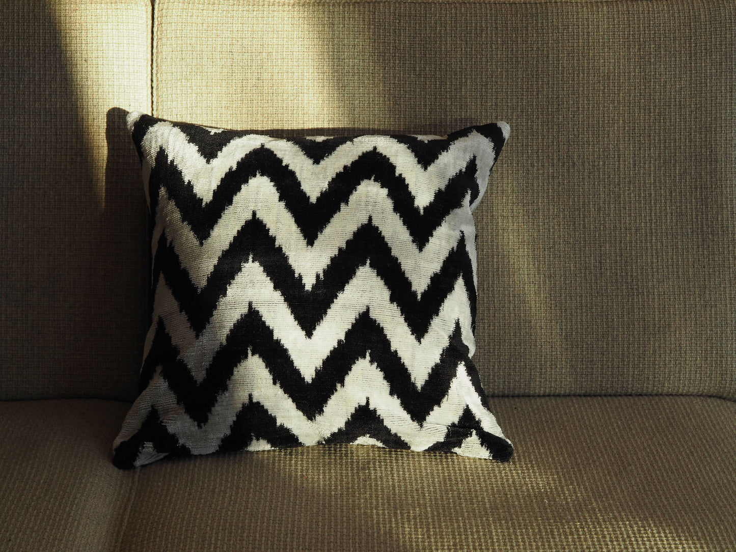 black-white-triangle-silk-velvet-ikat-cushion