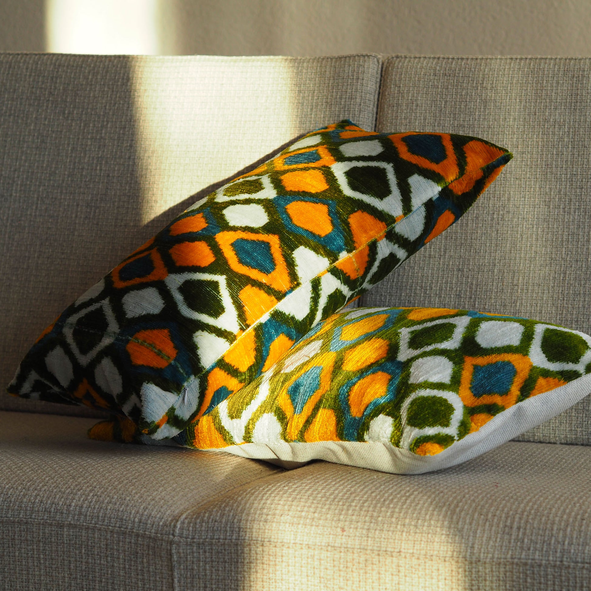 vintage-olive-yellow-silk-velvet-ikat-cushion