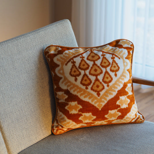 rusty-white-silk-velvet-ikat-cushion-cover